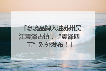 意境品牌入驻苏州吴江震泽古镇，“震泽四宝”对外发布！