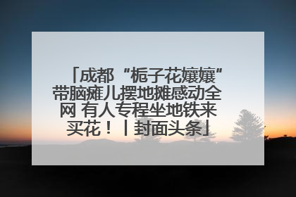 成都“栀子花孃孃”带脑瘫儿摆地摊感动全网 有人专程坐地铁来买花！丨封面头条