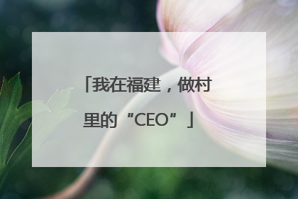 我在福建，做村里的“CEO”
