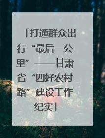 打通群众出行“最后一公里”——甘肃省“四好农村路”建设工作纪实