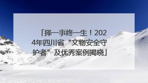 择一事终一生！2024年四川省“文物安全守护者”及优秀案例揭晓