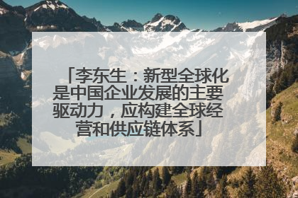 李东生：新型全球化是中国企业发展的主要驱动力，应构建全球经营和供应链体系