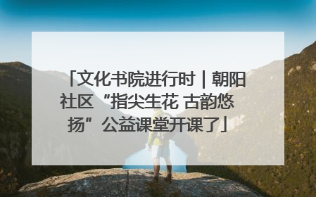 文化书院进行时｜朝阳社区“指尖生花 古韵悠扬”公益课堂开课了