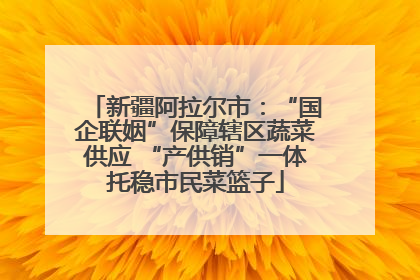 新疆阿拉尔市：“国企联姻”保障辖区蔬菜供应 “产供销”一体托稳市民菜篮子