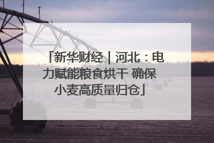新华财经｜河北：电力赋能粮食烘干 确保小麦高质量归仓