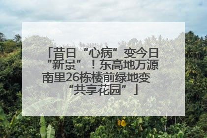 昔日“心病”变今日“新景”！东高地万源南里26栋楼前绿地变“共享花园”