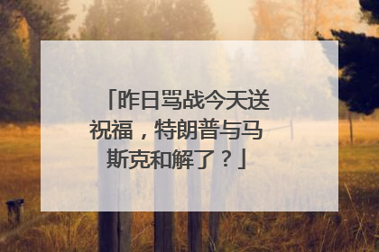 昨日骂战今天送祝福，特朗普与马斯克和解了？