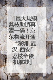 最大规模荔枝助销再添一码！京东物流开通“深圳-武汉-西安” 荔枝全货机航线
