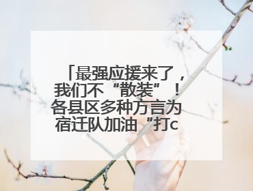 最强应援来了，我们不“散装”！各县区多种方言为宿迁队加油“打call”