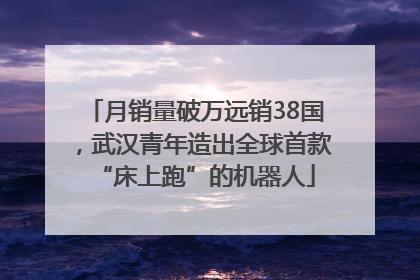 月销量破万远销38国，武汉青年造出全球首款“床上跑”的机器人