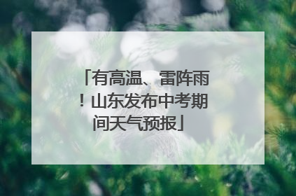 有高温、雷阵雨！山东发布中考期间天气预报