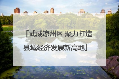 武威凉州区 聚力打造县域经济发展新高地