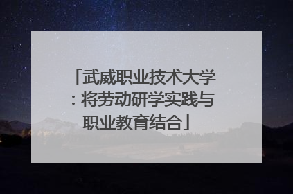 武威职业技术大学：将劳动研学实践与职业教育结合