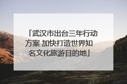 武汉市出台三年行动方案 加快打造世界知名文化旅游目的地