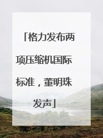 格力发布两项压缩机国际标准，董明珠发声