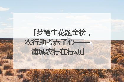 梦笔生花题金榜，农行助考赤子心——浦城农行在行动