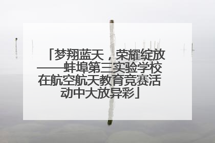 梦翔蓝天，荣耀绽放——蚌埠第三实验学校在航空航天教育竞赛活动中大放异彩