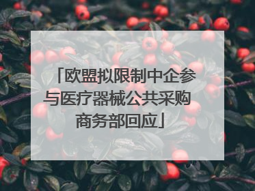 欧盟拟限制中企参与医疗器械公共采购 商务部回应