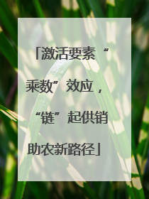激活要素“乘数”效应，“链”起供销助农新路径