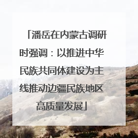 潘岳在内蒙古调研时强调：以推进中华民族共同体建设为主线推动边疆民族地区高质量发展