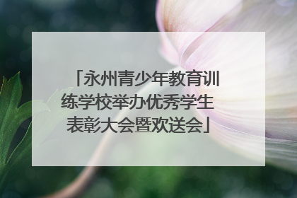 永州青少年教育训练学校举办优秀学生表彰大会暨欢送会