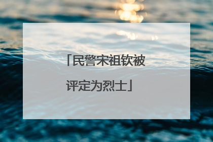 民警宋祖钦被评定为烈士