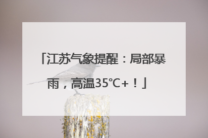 江苏气象提醒：局部暴雨，高温35℃+！