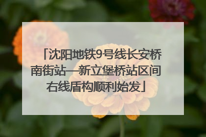 沈阳地铁9号线长安桥南街站—新立堡桥站区间右线盾构顺利始发