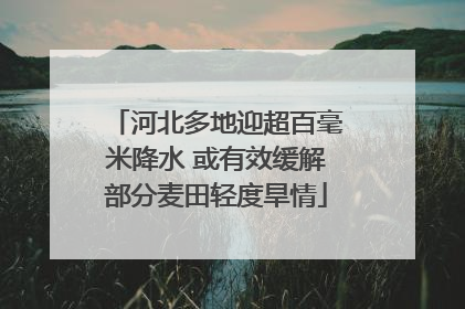 河北多地迎超百毫米降水 或有效缓解部分麦田轻度旱情