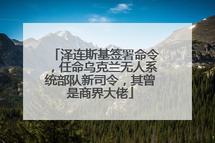 泽连斯基签署命令，任命乌克兰无人系统部队新司令，其曾是商界大佬