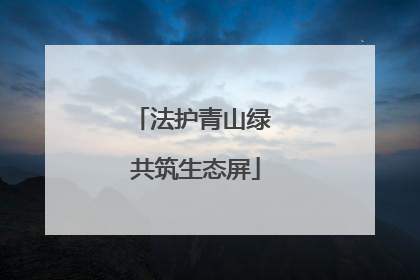 法护青山绿 共筑生态屏