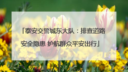 泰安交警城东大队：排查道路安全隐患 护航群众平安出行