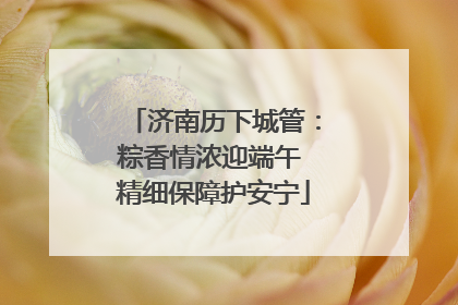 济南历下城管：粽香情浓迎端午 精细保障护安宁