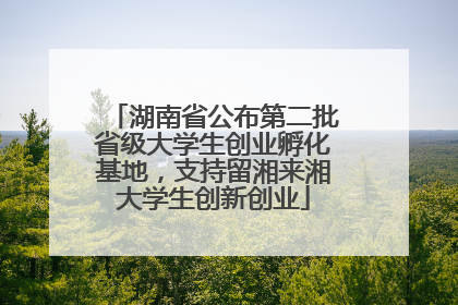 湖南省公布第二批省级大学生创业孵化基地，支持留湘来湘大学生创新创业