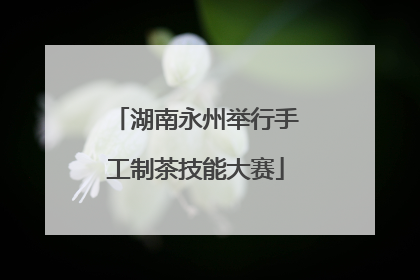 湖南永州举行手工制茶技能大赛