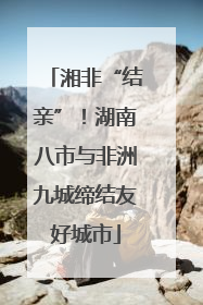 湘非“结亲”！湖南八市与非洲九城缔结友好城市