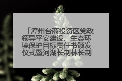 漳州台商投资区党政领导平安建设、生态环境保护目标责任书颁发仪式暨河湖长制林长制工作会议召开