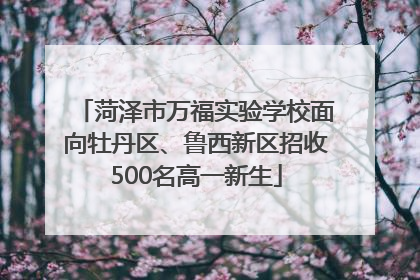 菏泽市万福实验学校面向牡丹区、鲁西新区招收500名高一新生