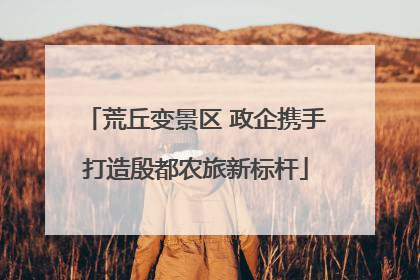 荒丘变景区 政企携手打造殷都农旅新标杆