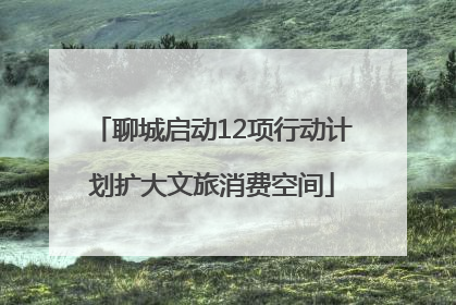 聊城启动12项行动计划扩大文旅消费空间