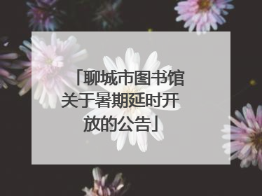聊城市图书馆关于暑期延时开放的公告