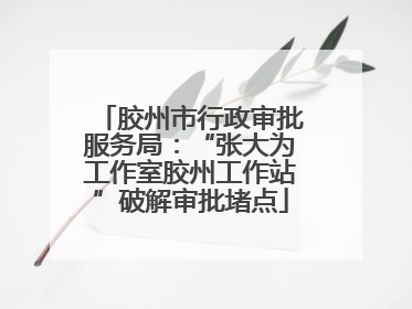 胶州市行政审批服务局：“张大为工作室胶州工作站”破解审批堵点