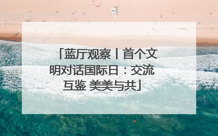 蓝厅观察丨首个文明对话国际日：交流互鉴 美美与共