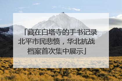 藏在白塔寺的手书记录北平市民悲愤，华北抗战档案首次集中展示