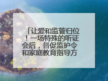 让爱和监管归位！一场特殊的听证会后，督促监护令和家庭教育指导方案同时送达