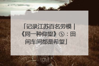 记录江苏百名劳模｜《同一种仰望》⑤：田间车间都是希望
