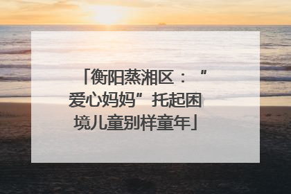 衡阳蒸湘区：“爱心妈妈”托起困境儿童别样童年