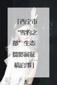 西宁市“雪豹之都”生态摄影展征稿启事