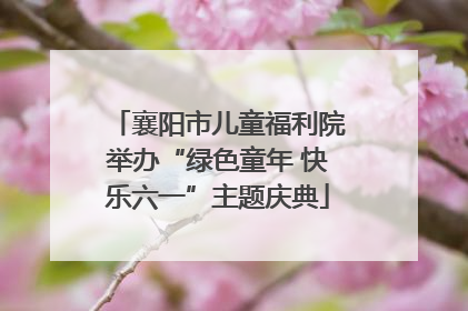 襄阳市儿童福利院举办“绿色童年 快乐六一”主题庆典