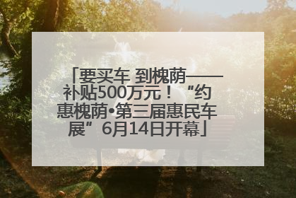 要买车 到槐荫——补贴500万元！“约惠槐荫•第三届惠民车展”6月14日开幕